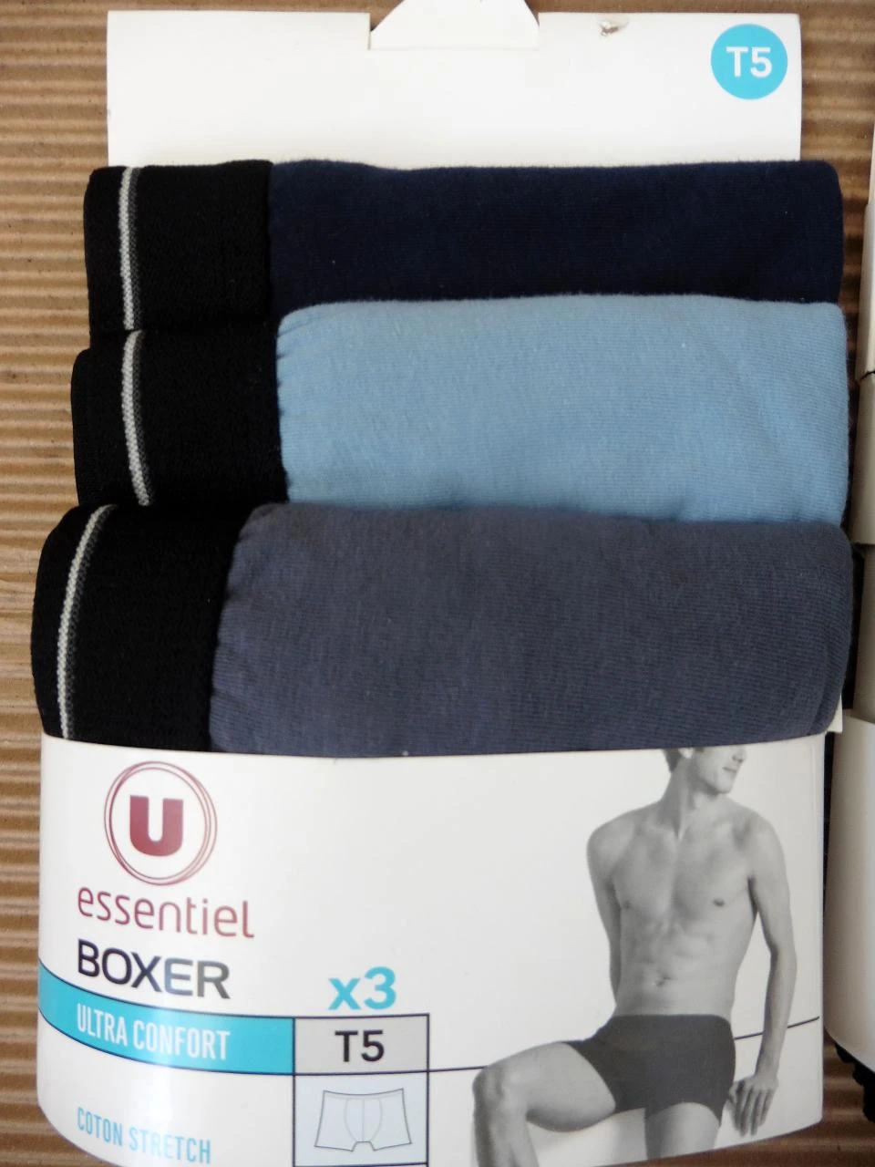 Lote de 2 pacotes de 3 boxers masculinos tamanho 5 – photo 2